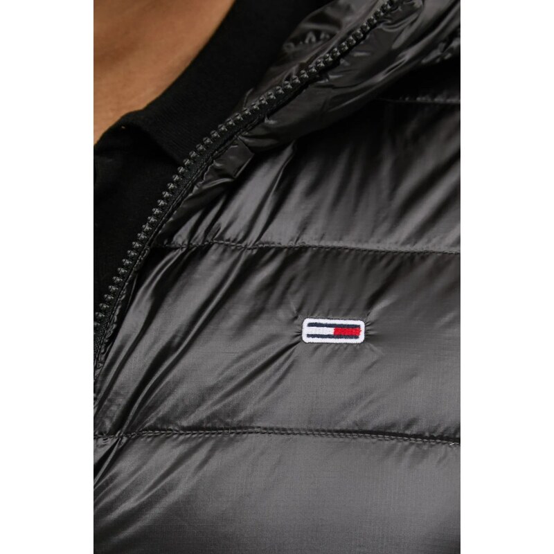 Tommy Jeans geacă de puf bărbați, culoarea negru, de tranziție, DM0DM20659