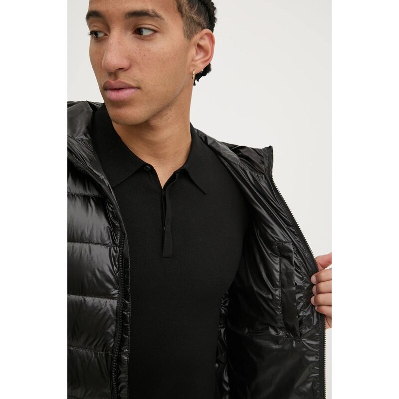 Tommy Jeans geacă de puf bărbați, culoarea negru, de tranziție, DM0DM20659
