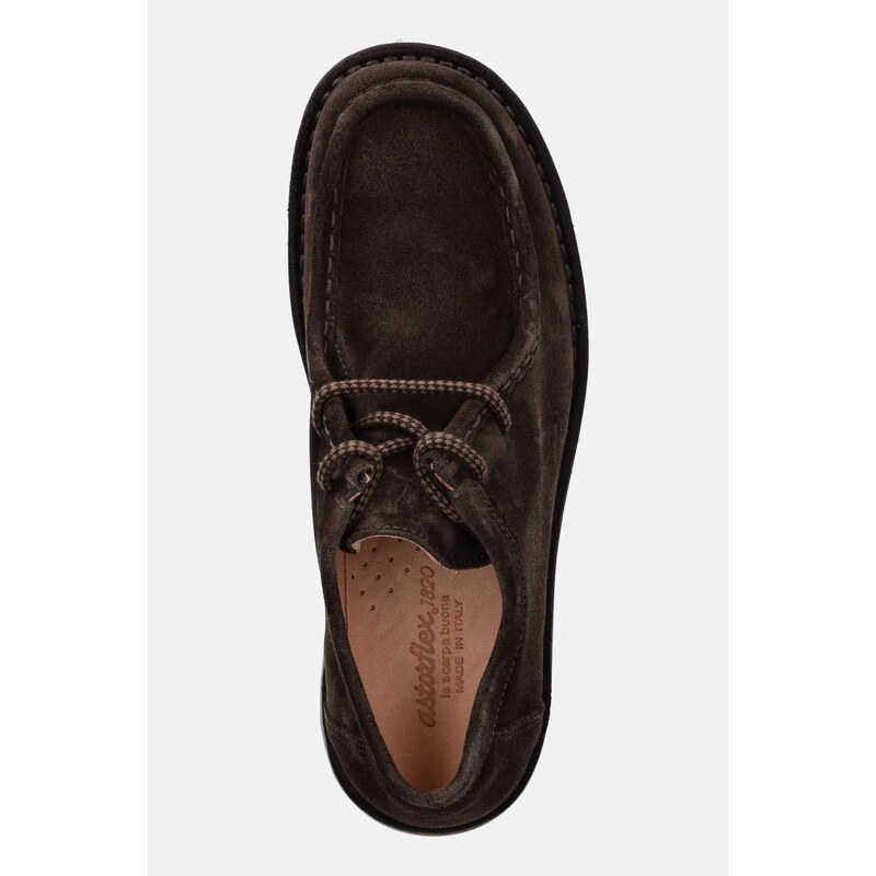 Astorflex pantofi de piele întoarsă Beenflex Rubber bărbați, culoarea maro, BEENFLEX.RUBBER.001.480