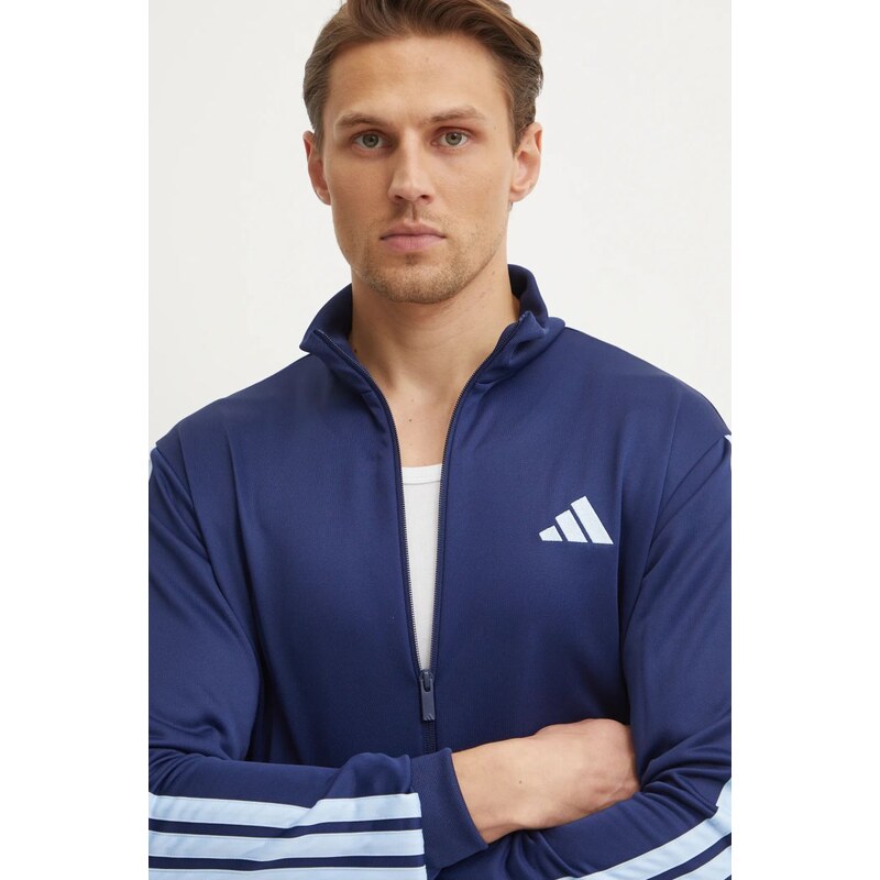 adidas trening 3S FT TT TS bărbați, culoarea bleumarin, JI8873