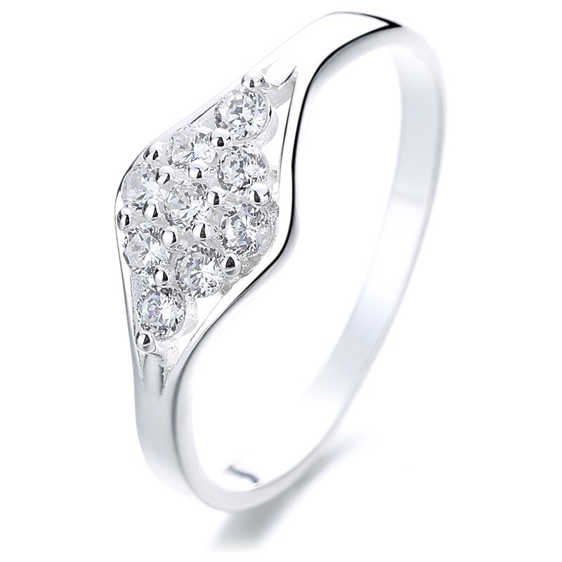 DELIS Inel argint 925, JW1378, model elegant cu pietre, placat cu rodiu (Marime: 5)