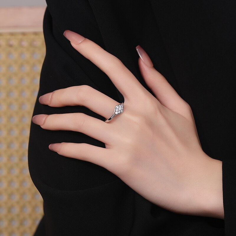 DELIS Inel argint 925, JW1378, model elegant cu pietre, placat cu rodiu (Marime: 5)
