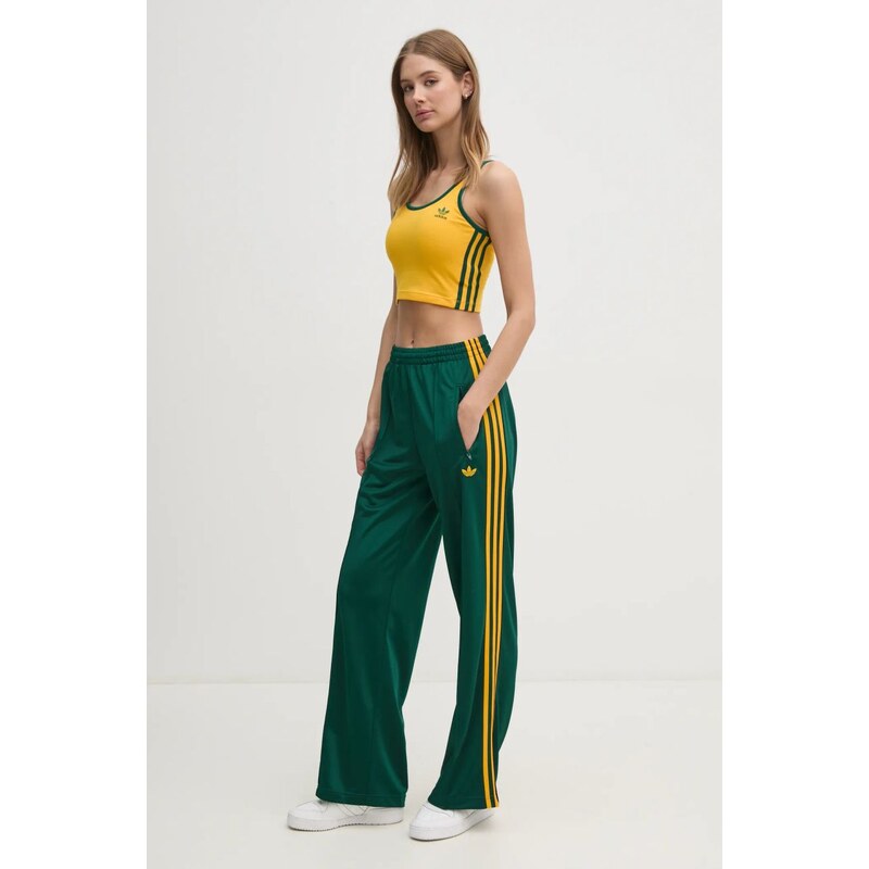 adidas Originals pantaloni de trening Firebird culoarea verde, cu imprimeu, JP2314