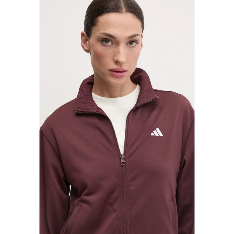 adidas trening Feelcozy femei, culoarea bordo, JD2705