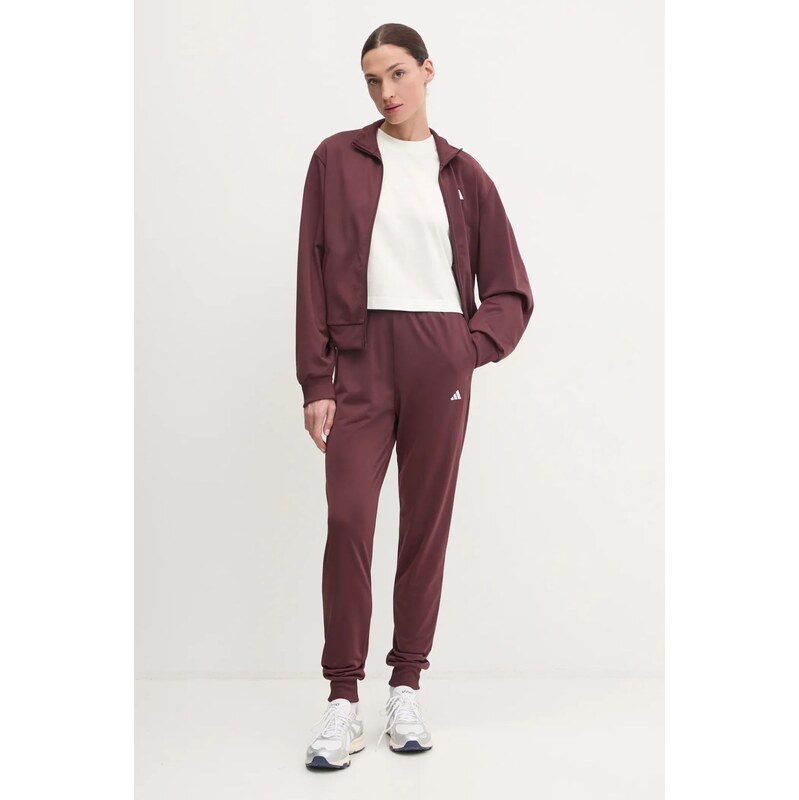 adidas trening Feelcozy femei, culoarea bordo, JD2705