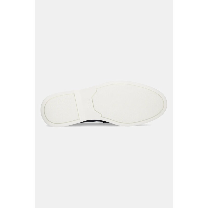 BOSS mocasini de piele Sienne barbati, culoarea albastru marin, 50536173