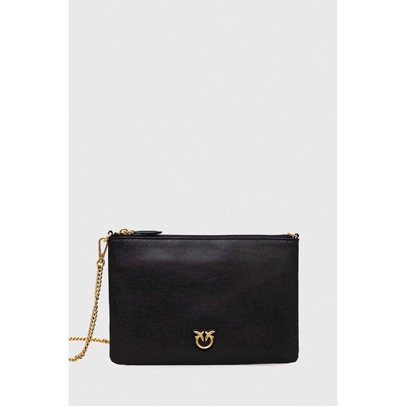 Pinko poseta de piele culoarea negru