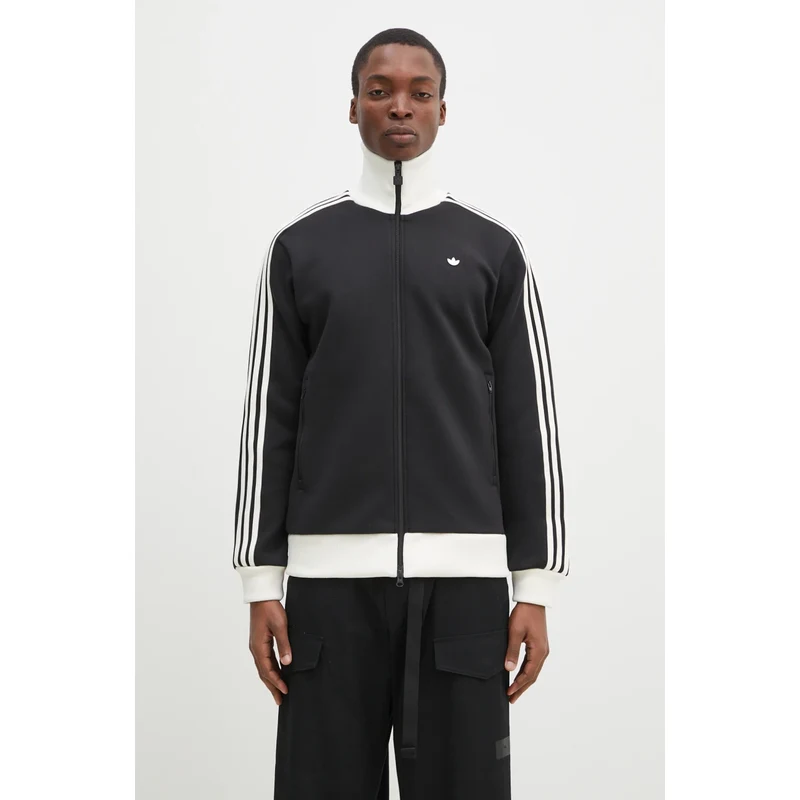 adidas Originals bluza Premium Tracktop barbati, culoarea negru, cu imprimeu, JC6353