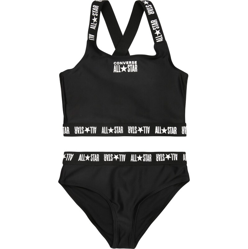 CONVERSE Costum de baie două piese negru / alb