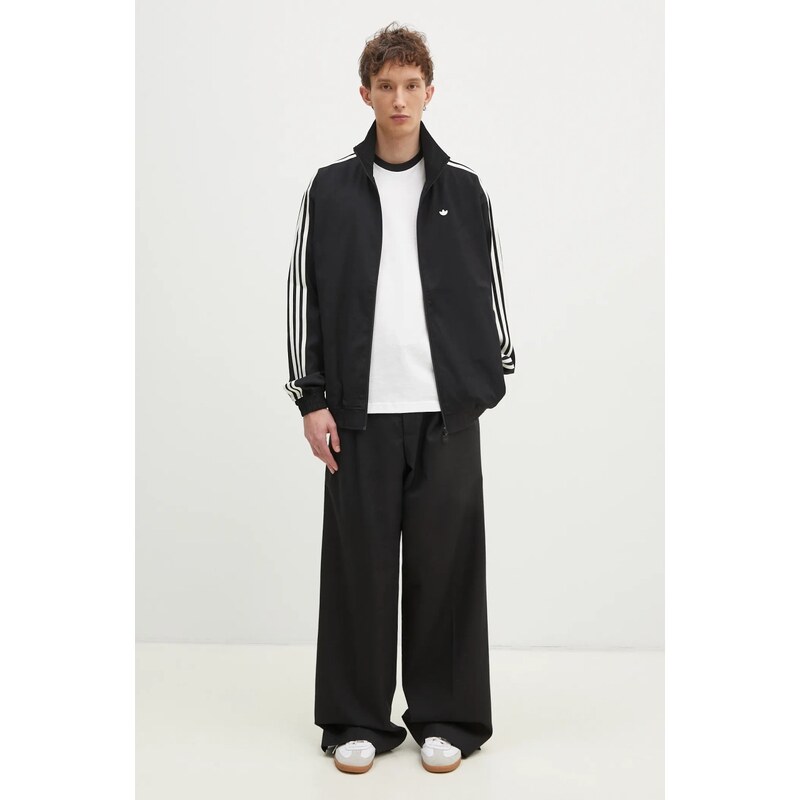 adidas Originals bluza Firebird Tracktop barbati, culoarea negru, cu imprimeu, JC6357