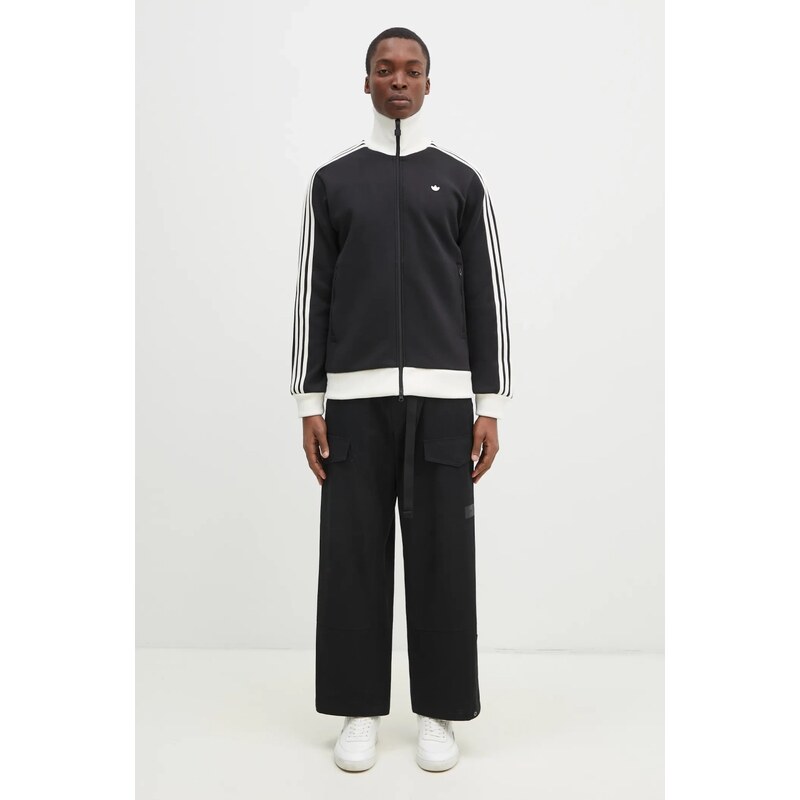 adidas Originals bluza Premium Tracktop barbati, culoarea negru, cu imprimeu, JC6353