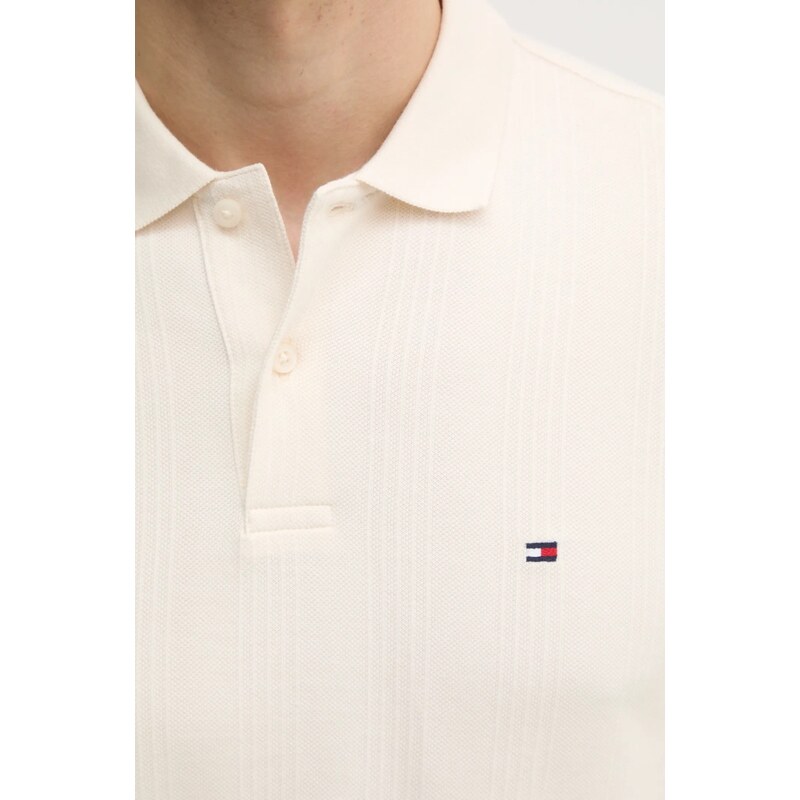 Tommy Hilfiger tricou polo barbati, culoarea bej, neted, MW0MW38951