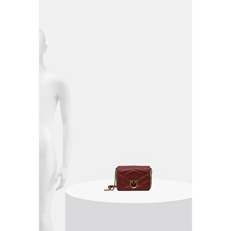 Pinko poseta de piele culoarea maro