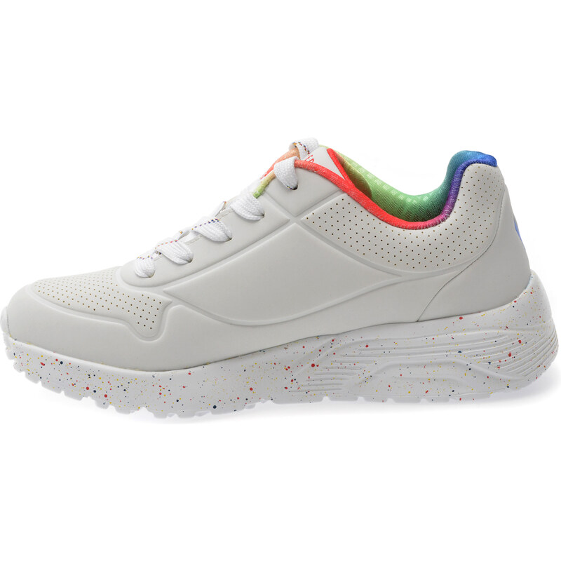 Pantofi sport SKECHERS albi, UNO LITE, din piele ecologica