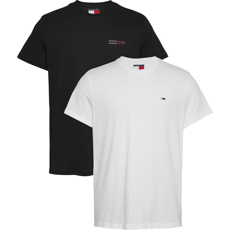 Tommy Jeans Tricou negru / alb