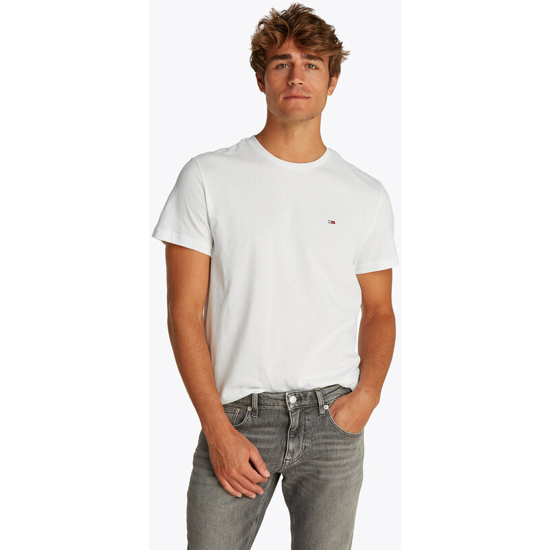 Tommy Jeans Tricou negru / alb