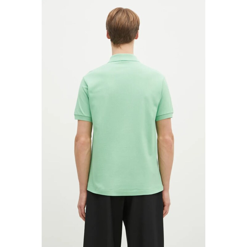 Lacoste polo de bumbac culoarea verde, uni L1212-001