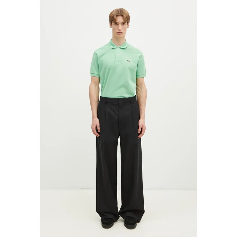 Lacoste polo de bumbac culoarea verde, uni L1212-001