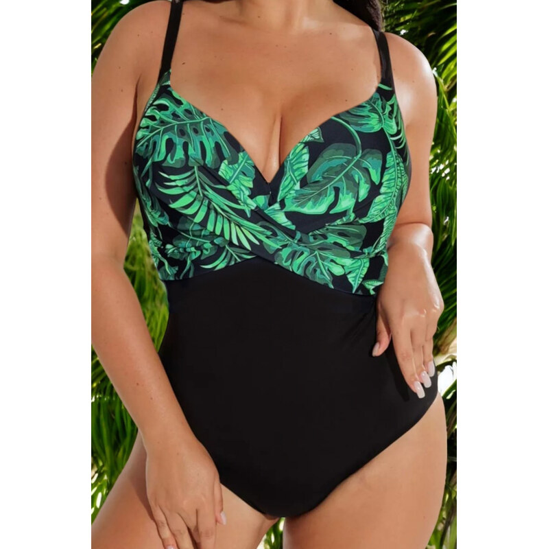 embody Costum baie intreg dama, efect modelator, marime mare, cupe voluminoase, tropical, 0010