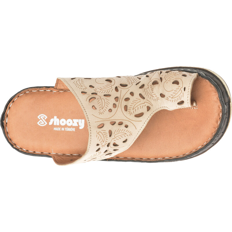 Papuci SHOOZY bej, EV28491, din piele naturala