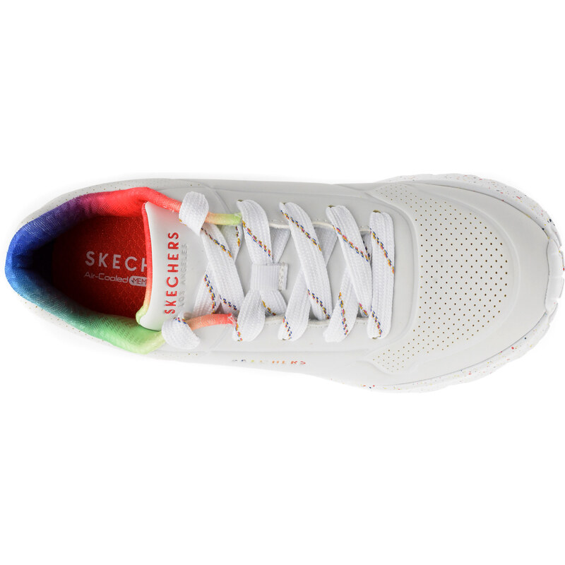 Pantofi sport SKECHERS albi, UNO LITE, din piele ecologica