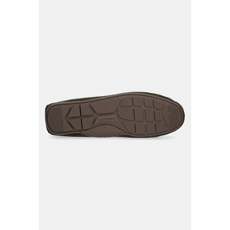Tommy Hilfiger mocasini din piele intoarsa CASUAL SUEDE DRIVER barbati, culoarea verde, FM0FM04998