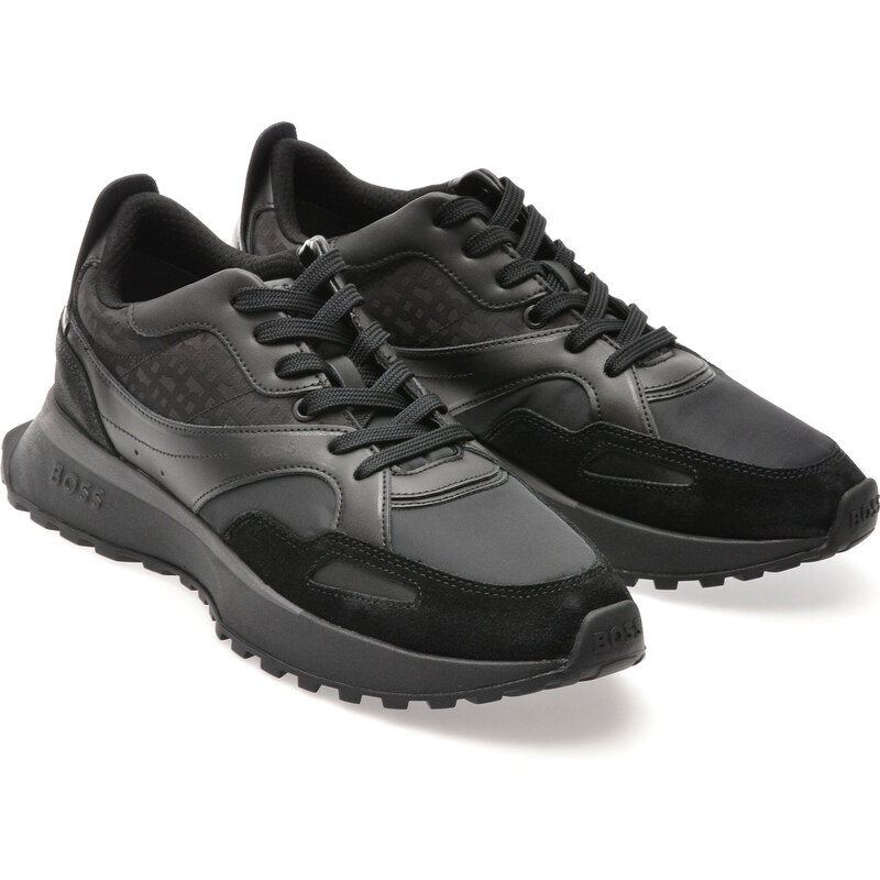 Pantofi sport BOSS negri, 6496, din material textil