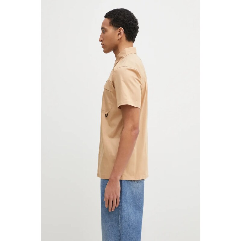 Columbia camasa Landroamer Twill Shirt barbati, culoarea maro, cu guler clasic, regular, 2120591