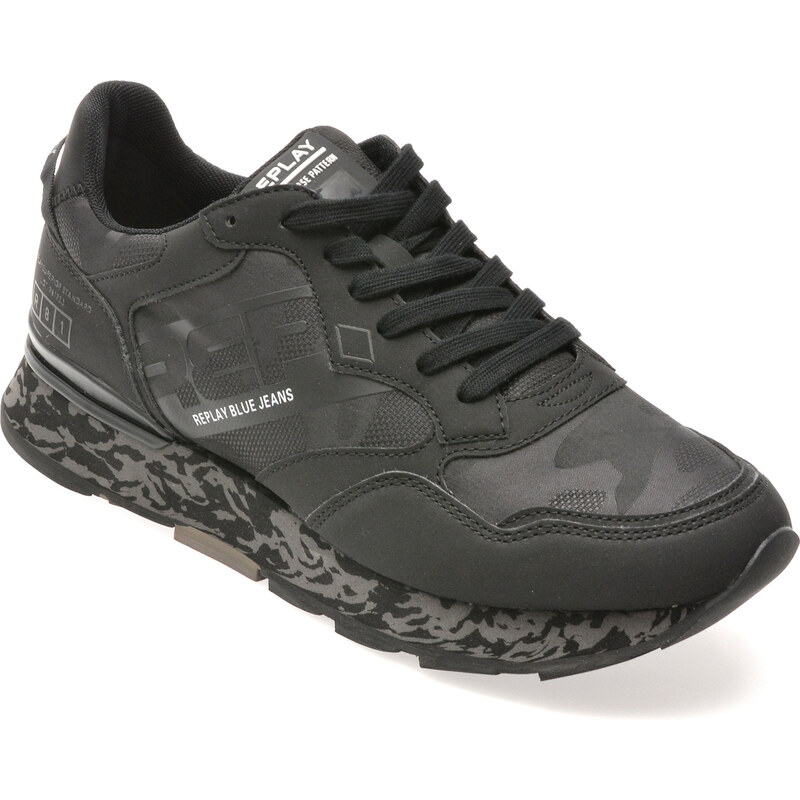Pantofi sport REPLAY negri, GMS68, din material textil