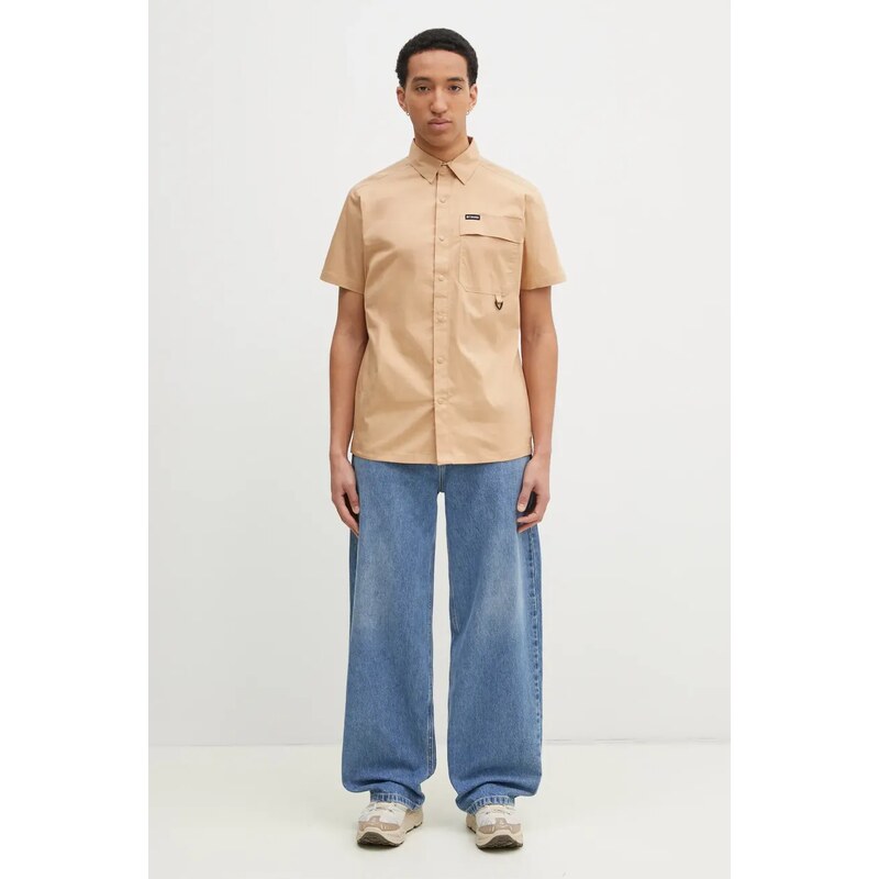 Columbia camasa Landroamer Twill Shirt barbati, culoarea maro, cu guler clasic, regular, 2120591