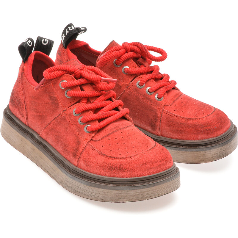 Pantofi sport GRYXX rosii, 10221, din piele intoarsa