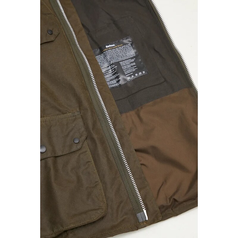 Barbour geaca Barbour Re-Engineered Short Bedale Wax Jacket culoarea verde, de tranzitie, MWX2446