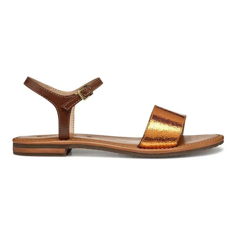 Geox sandale de piele D SOZY S femei, culoarea portocaliu, D55LXJ 0KY81 C2T5F