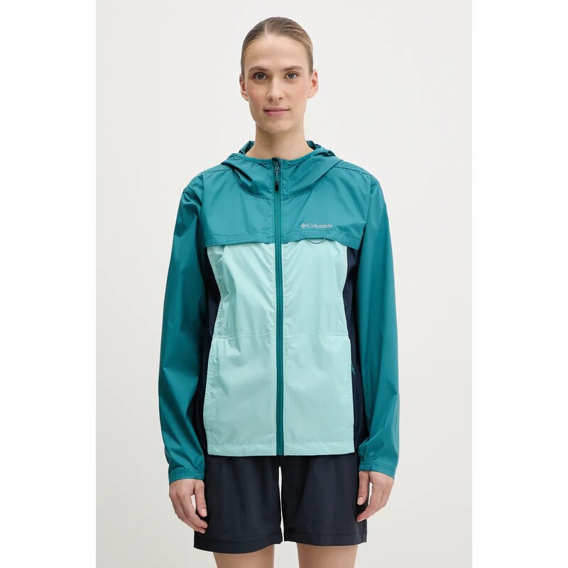Columbia jachetă de exterior Crested Canyon Windbreaker culoarea turcoaz, 2116481