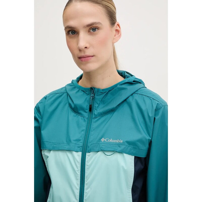 Columbia jachetă de exterior Crested Canyon Windbreaker culoarea turcoaz, 2116481