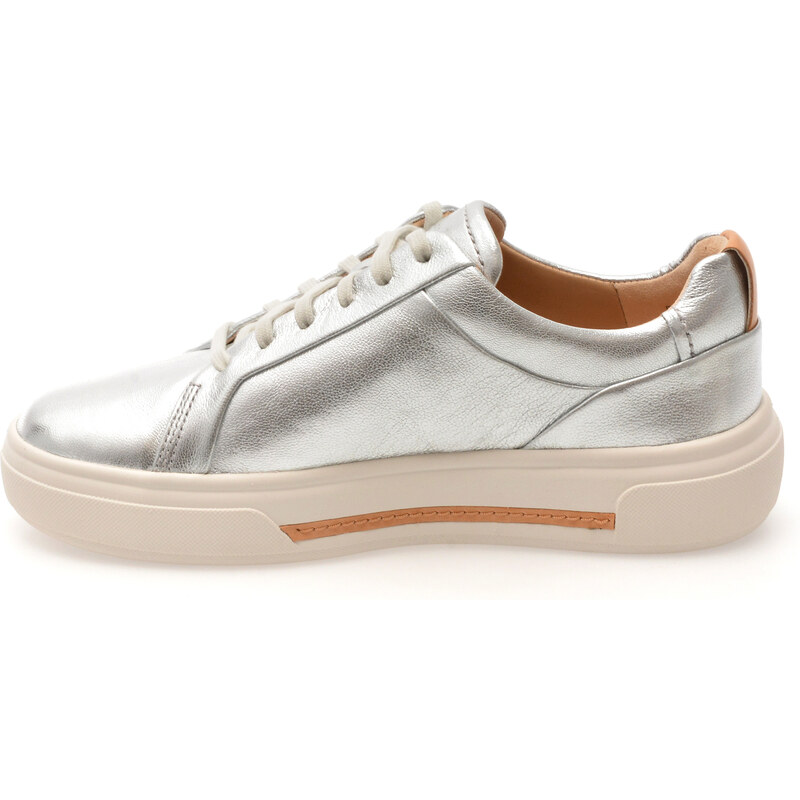 Pantofi sport CLARKS argintii, HOLLYHOCK WALK, din piele naturala