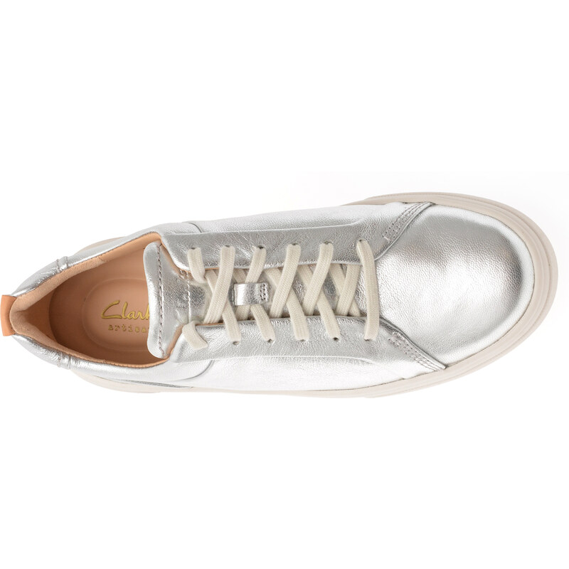Pantofi sport CLARKS argintii, HOLLYHOCK WALK, din piele naturala
