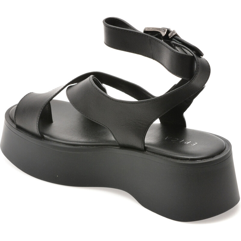 Sandale EPICA negre, 935AG17, din piele naturala