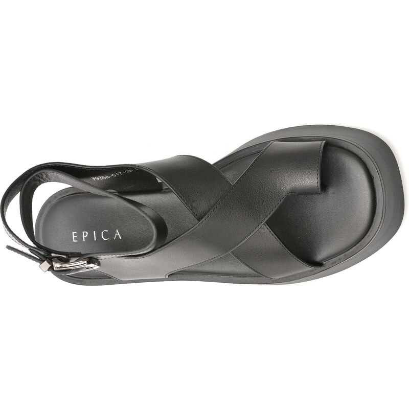 Sandale EPICA negre, 935AG17, din piele naturala
