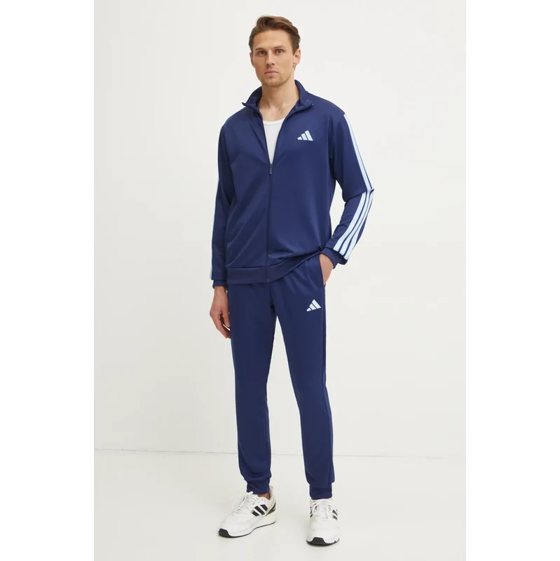 adidas trening 3S FT TT TS bărbați, culoarea bleumarin, JI8873