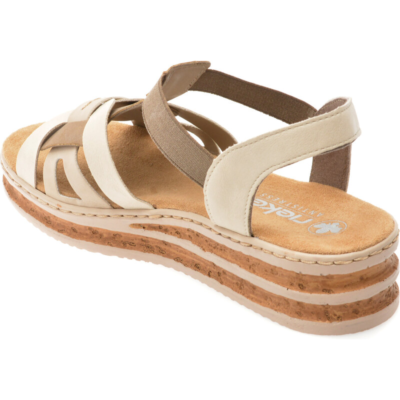 Sandale RIEKER gri, 62918, din piele ecologica