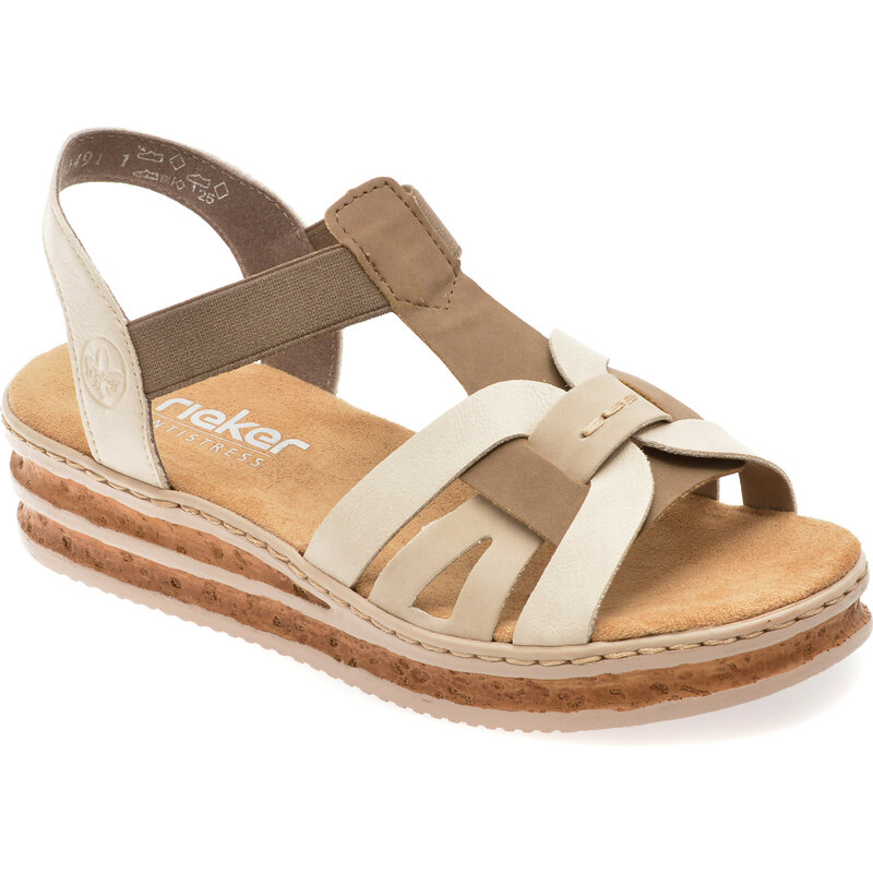 Sandale RIEKER gri, 62918, din piele ecologica