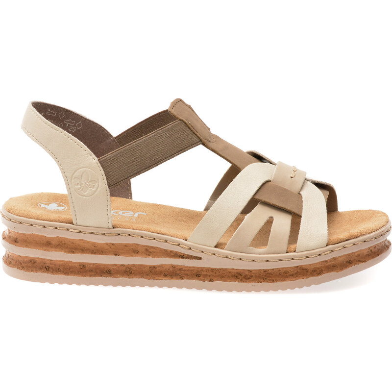 Sandale RIEKER gri, 62918, din piele ecologica