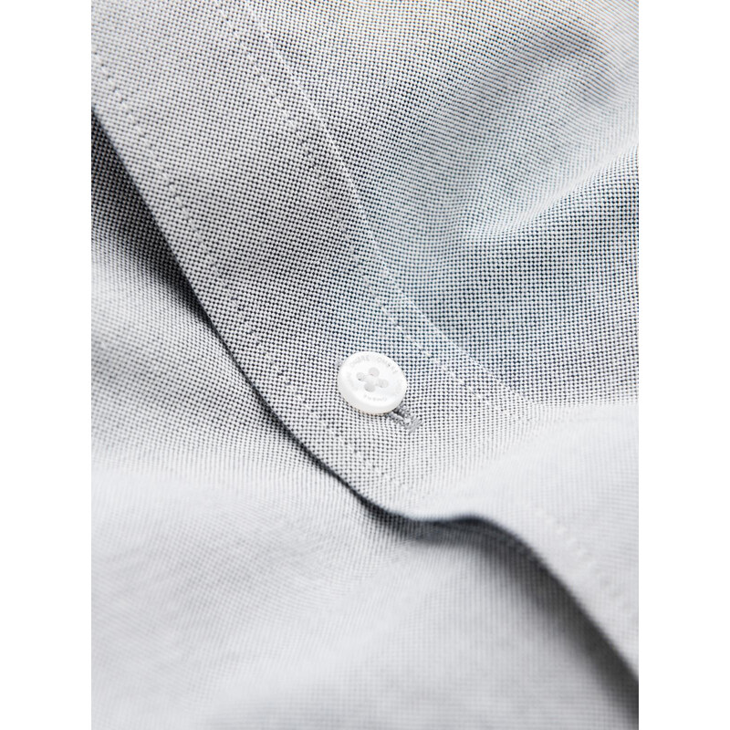 Ombre Cămașă oxford elegantă pentru bărbați cu broderie - gri deschis V2 OM-SHOS-0172