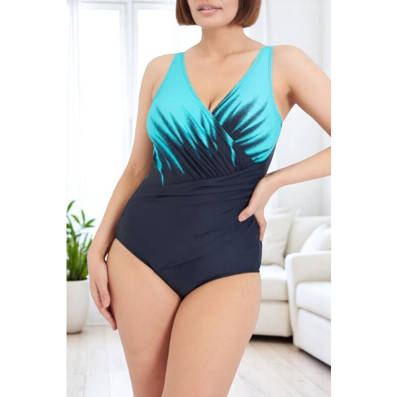 embody Costum baie intreg modelator dama marime mare, Summer Fire, verde turcoaz