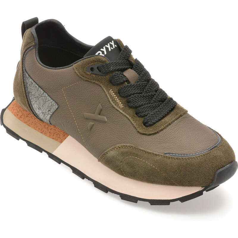 Pantofi sport GRYXX kaki, 110169, din piele naturala