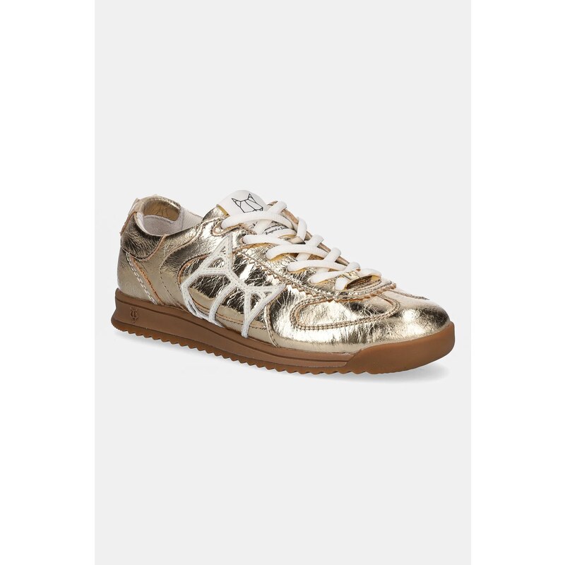 Naked Wolfe sneakers din piele Exposure culoarea auriu, Exposure Crinkle Leather Gold