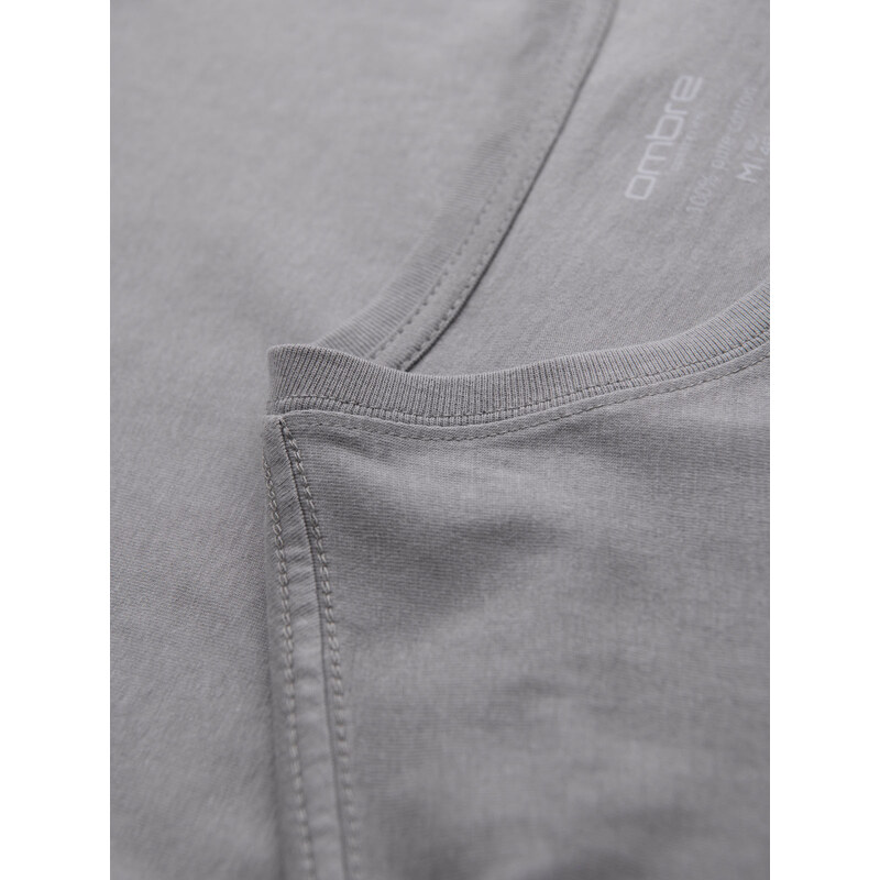 Ombre Tricou clasic BASIC din bumbac pentru bărbați - violet V13 OM-TSBS-0146