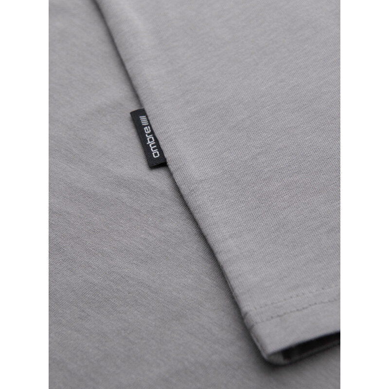 Ombre Tricou clasic BASIC din bumbac pentru bărbați - violet V13 OM-TSBS-0146