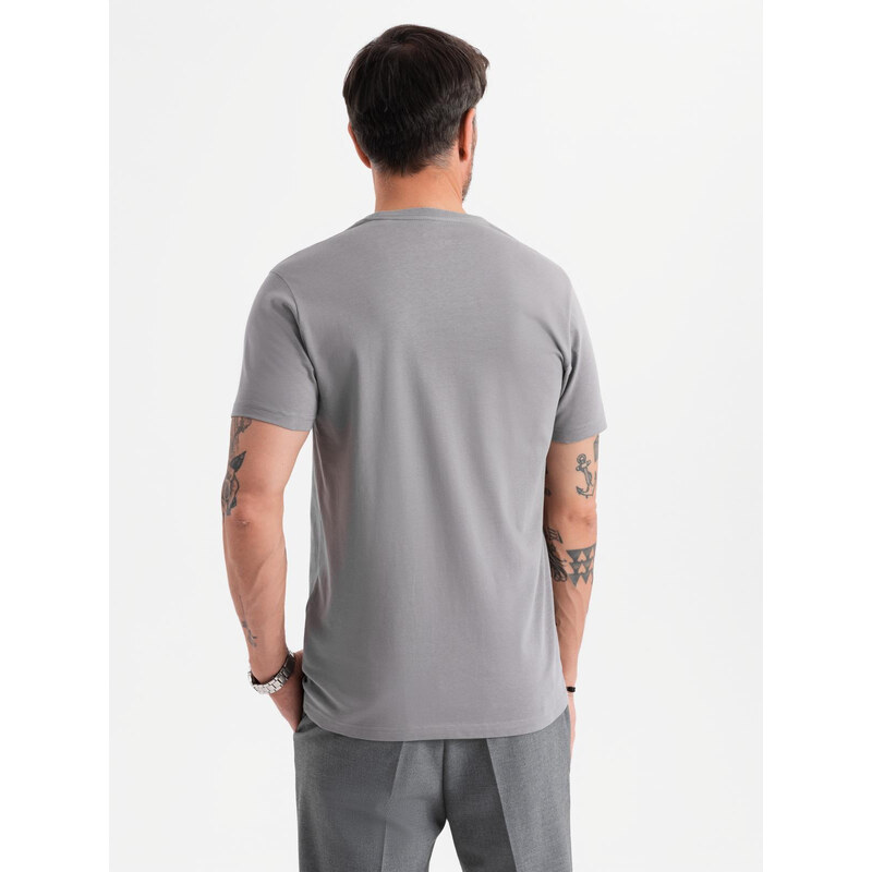 Ombre Tricou clasic BASIC din bumbac pentru bărbați - violet V13 OM-TSBS-0146